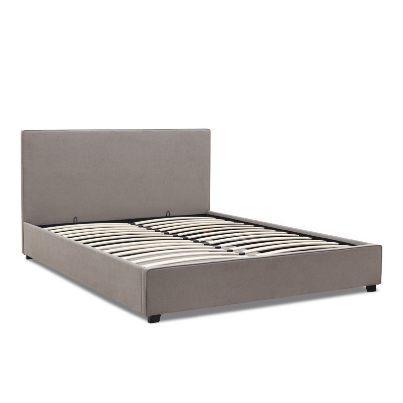 Verona Megapap fabric bed with storage space in grey beige color 160x200cm.