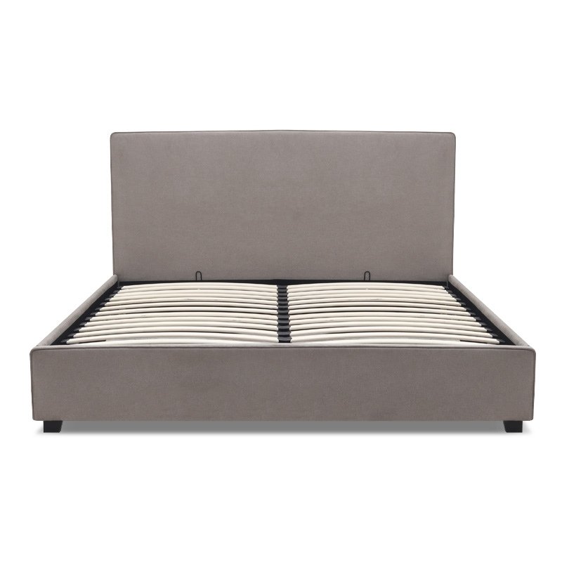 Verona Megapap fabric bed with storage space in grey beige color 160x200cm.
