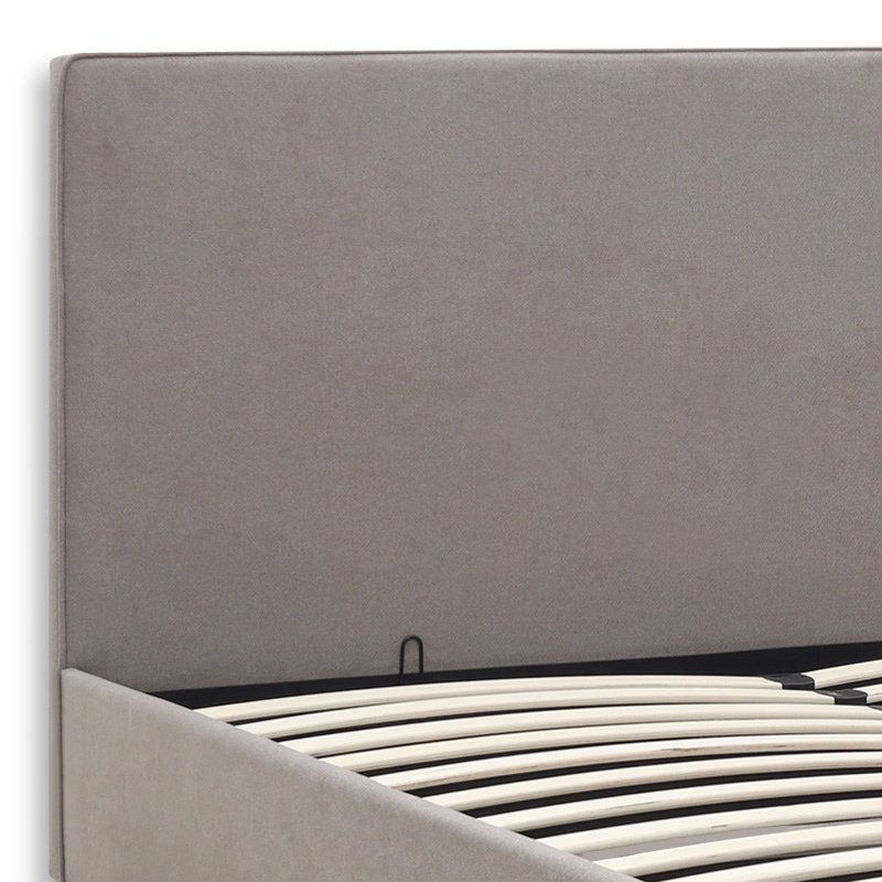 Verona Megapap fabric bed with storage space in grey beige color 160x200cm.