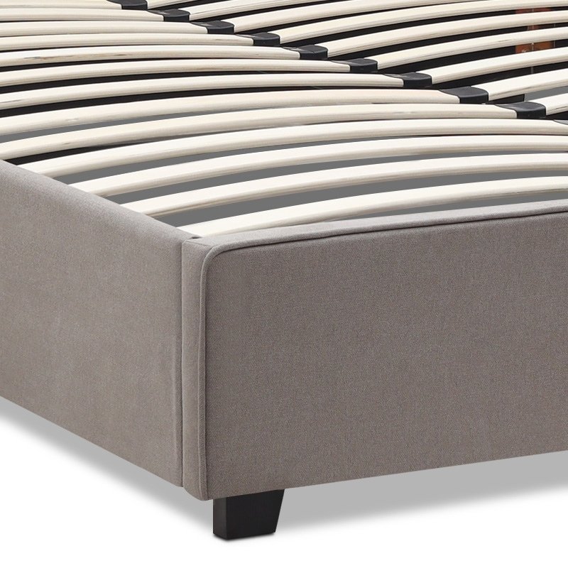 Verona Megapap fabric bed with storage space in grey beige color 160x200cm.