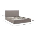 Verona Megapap fabric bed with storage space in grey beige color 160x200cm.