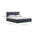 WALTER Gas Lift Bed (for Mattress 160x200cm) Grey Fabric
