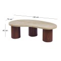LAMBERT Coffee Table 130x70cm MDF Natural Stone/Walnut
