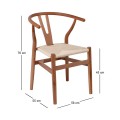 LIMA Chair Walnut, Seat Paper Rope Natural