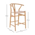 LIMA Barstool Beech Natural, Seat Paper Rope Natural (seat height 67cm)