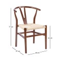 LIMA-W Chair Walnut, Seat Paper Rope Natural