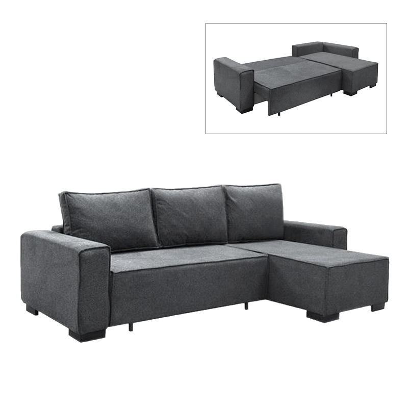 LONDON Left Corner Sofa-Bed / Fabric Anthracite