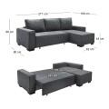 LONDON Left Corner Sofa-Bed / Fabric Anthracite