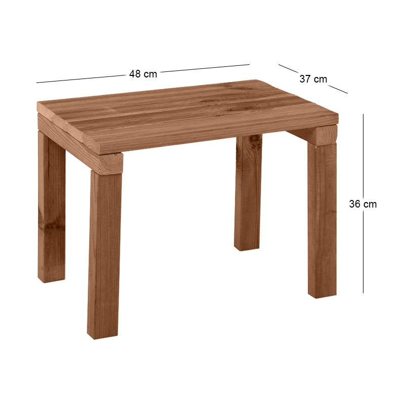 LUGANO Coffee Table 48x37cm Pine, Impregnated Walnut