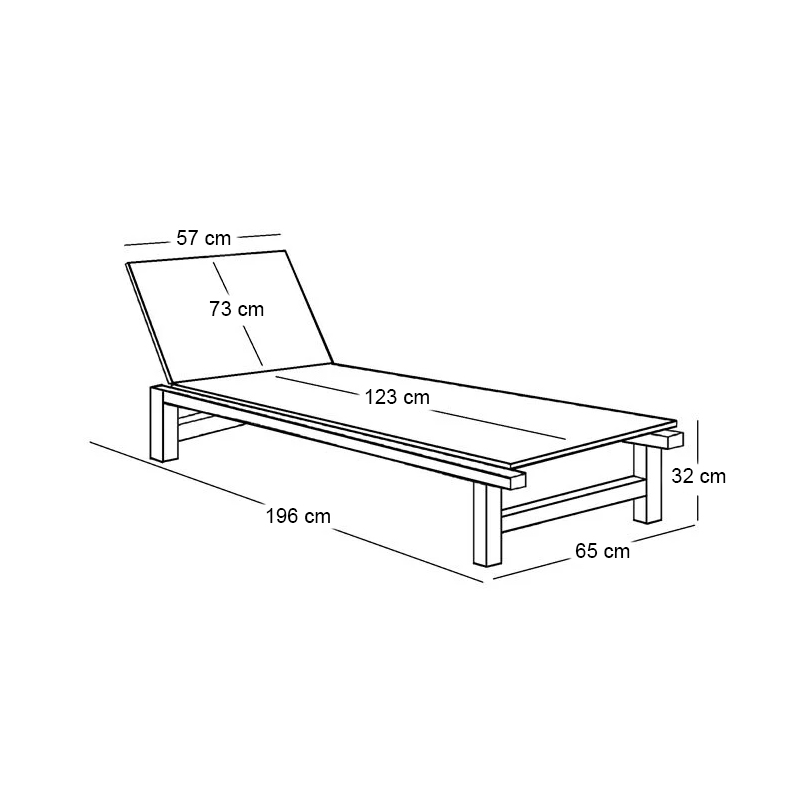 LUGANO Lounger White Acacia
