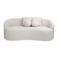 LYON 2-Seater Sofa Teddy White Fabric