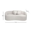 LYON 2-Seater Sofa Teddy White Fabric