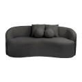 LYON 2-Seater Sofa Teddy Black Fabric
