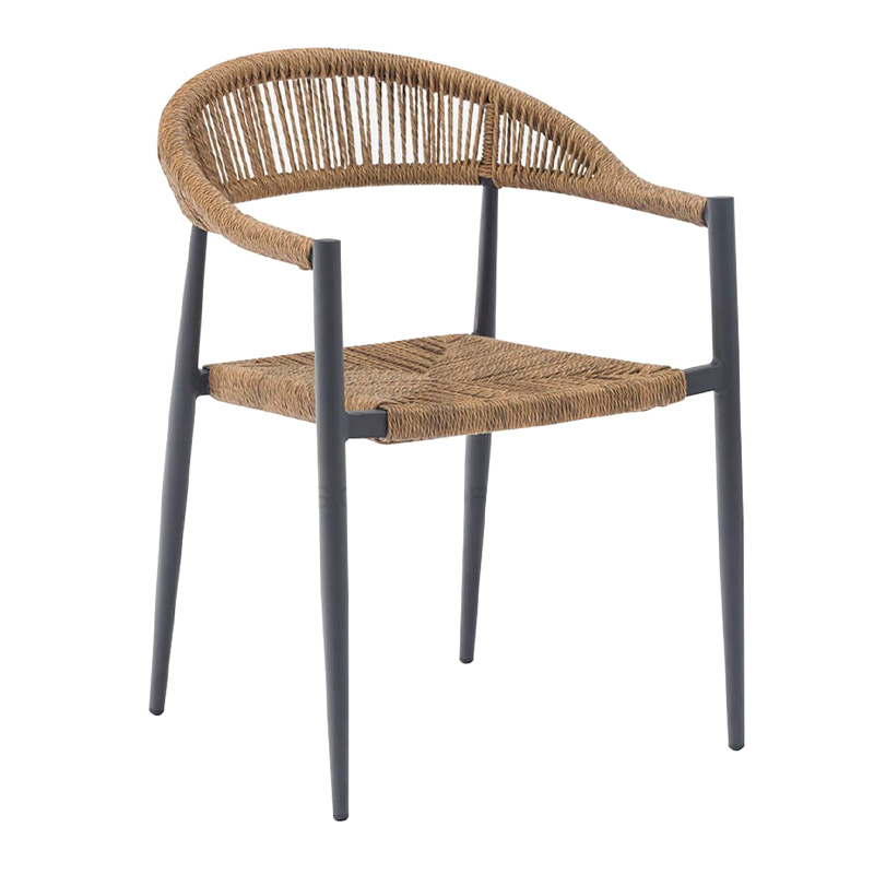 MADY Armchair Alu Anthracite/Rope Wicker Natural