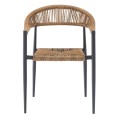MADY Armchair Alu Anthracite/Rope Wicker Natural