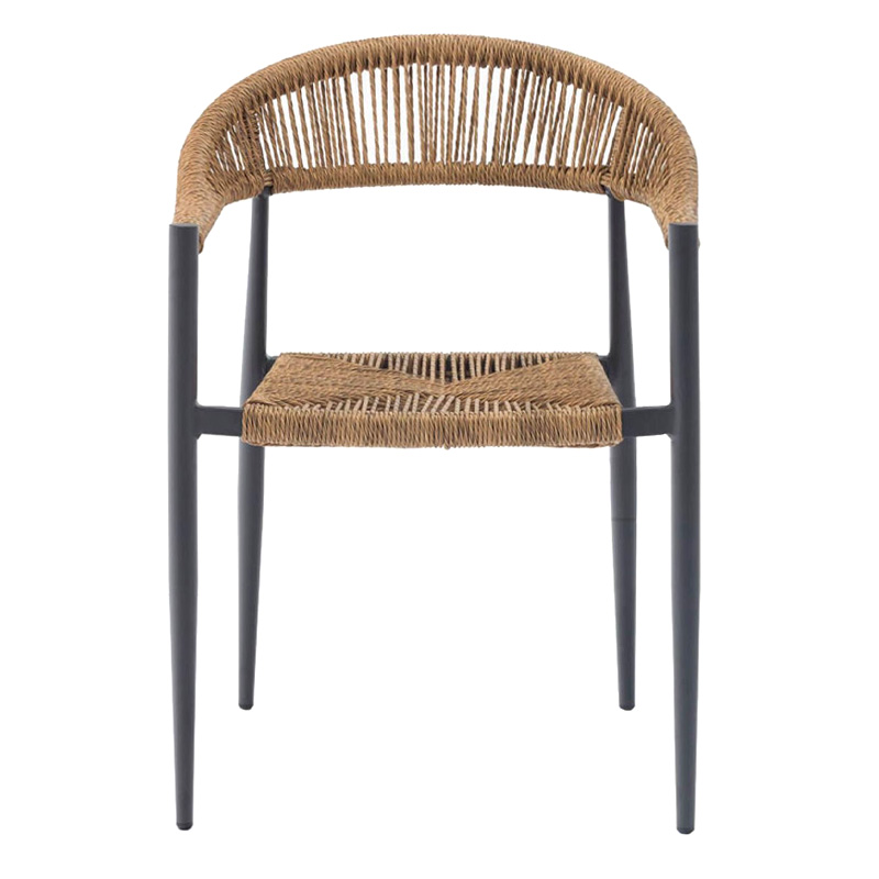MADY Armchair Alu Anthracite/Rope Wicker Natural