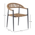 MADY Armchair Alu Anthracite/Rope Wicker Natural