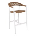 MADY Bar Stool Alu White/Rope Wicker Natural