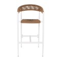 MADY Bar Stool Alu White/Rope Wicker Natural