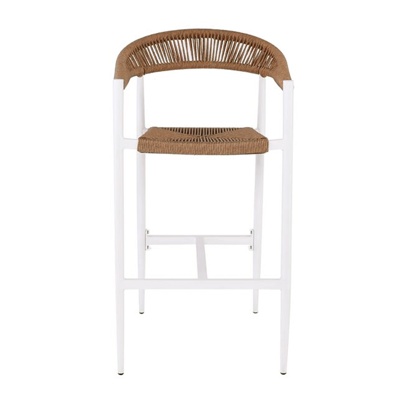 MADY Bar Stool Alu White/Rope Wicker Natural