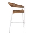 MADY Bar Stool Alu White/Rope Wicker Natural