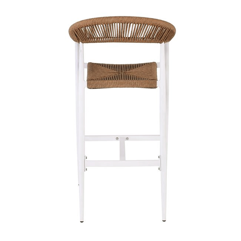 MADY Bar Stool Alu White/Rope Wicker Natural