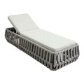 MAJORCA Lounger Alu/Olefin Rope Grey, Cushion Light Grey