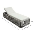 MAJORCA Lounger Alu/Olefin Rope Grey, Cushion Light Grey