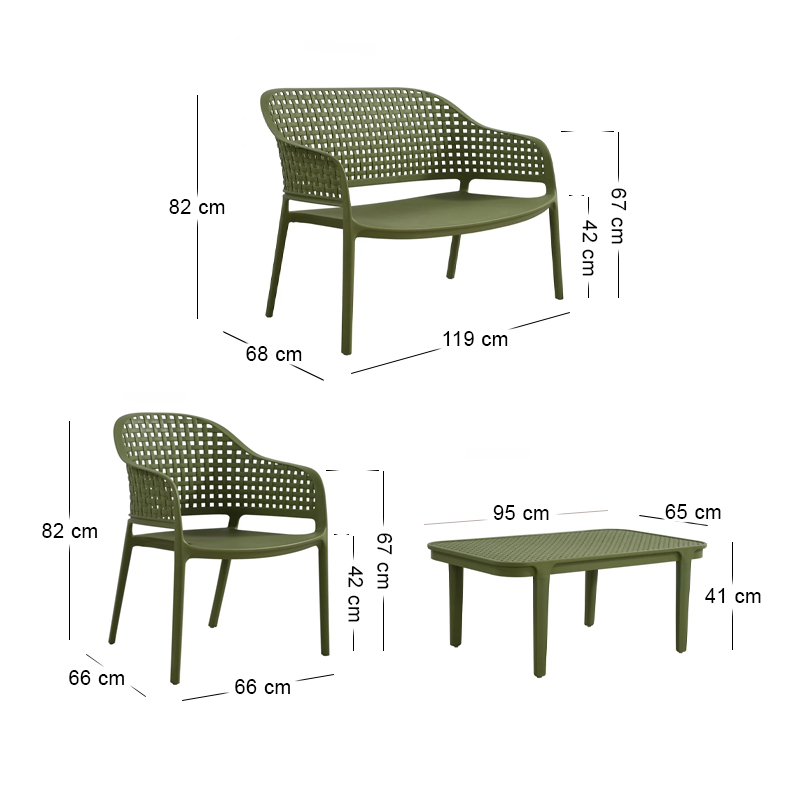 MALAGA Set (4pcs) PP-UV Green