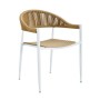 MALTA Armchair Metal White/PP-UV Beige/Rope Wicker Natural