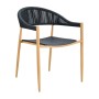 MALTA Armchair Metal Natural/PP-UV Grey/Rope Wicker Grey