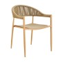 MALTA Armchair Metal Natural/PP-UV Beige/Rope Wicker Natural