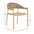 MALTA Armchair Metal Natural/PP-UV Beige/Rope Wicker Natural
