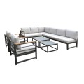 MARILIAN Set Multifunctional (6pcs) Metal Dark Grey/Cushions Light Grey