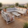 MARILIAN Set Multifunctional (6pcs) Metal White/Cushions Light Grey