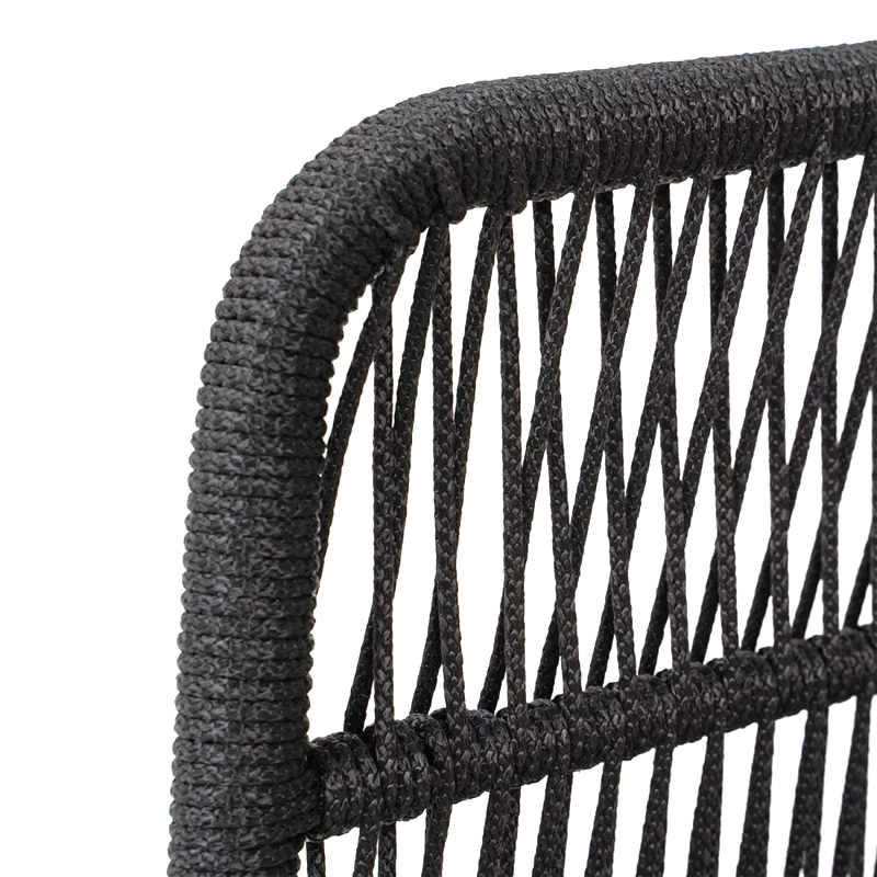 MARK Set (4pcs) Acacia Natural, Rope Wicker Black, Cushions Beige