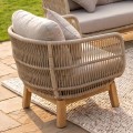 MARK Set (4pcs) Acacia Natural, Rope Wicker Beige, Cushions Beige