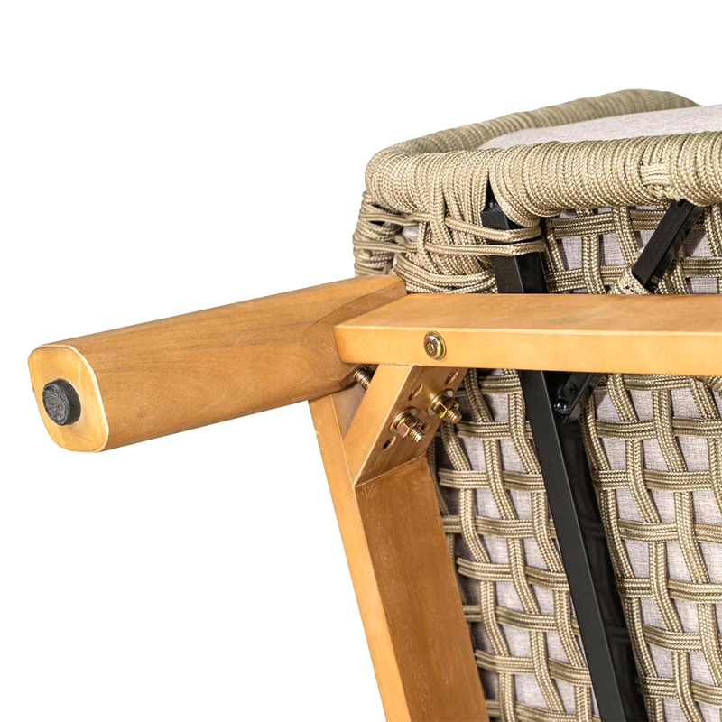 MARK Set (4pcs) Acacia Natural, Rope Wicker Beige, Cushions Beige