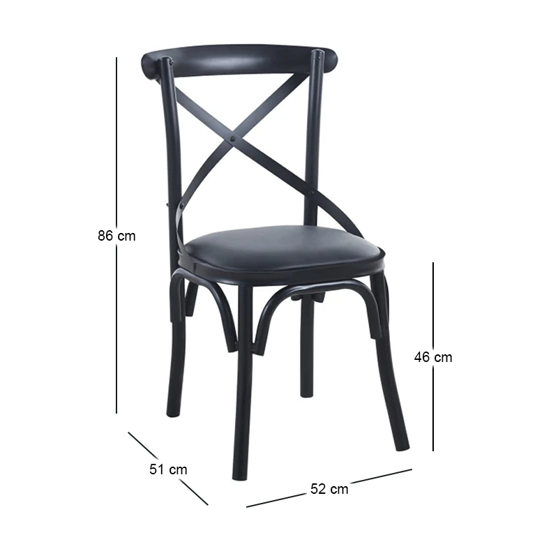 MARLIN Chair Metal Black Paint/Black Pu