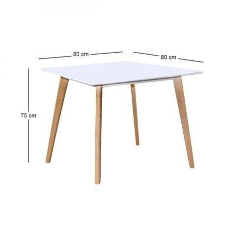 MARTIN Table 80x80cm White
