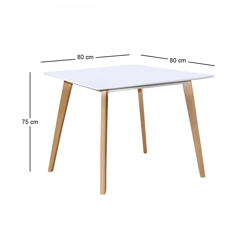 MARTIN Τραπέζι 80x80cm Άσπρο