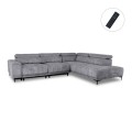MASSIMO Right Facing Corner Sofa-Sliding Seats, Water Repellent Fabric Grey