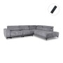 MASSIMO Right Facing Corner Sofa-Sliding Seats, Water Repellent Fabric Grey