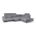 MASSIMO Right Facing Corner Sofa-Sliding Seats, Water Repellent Fabric Grey