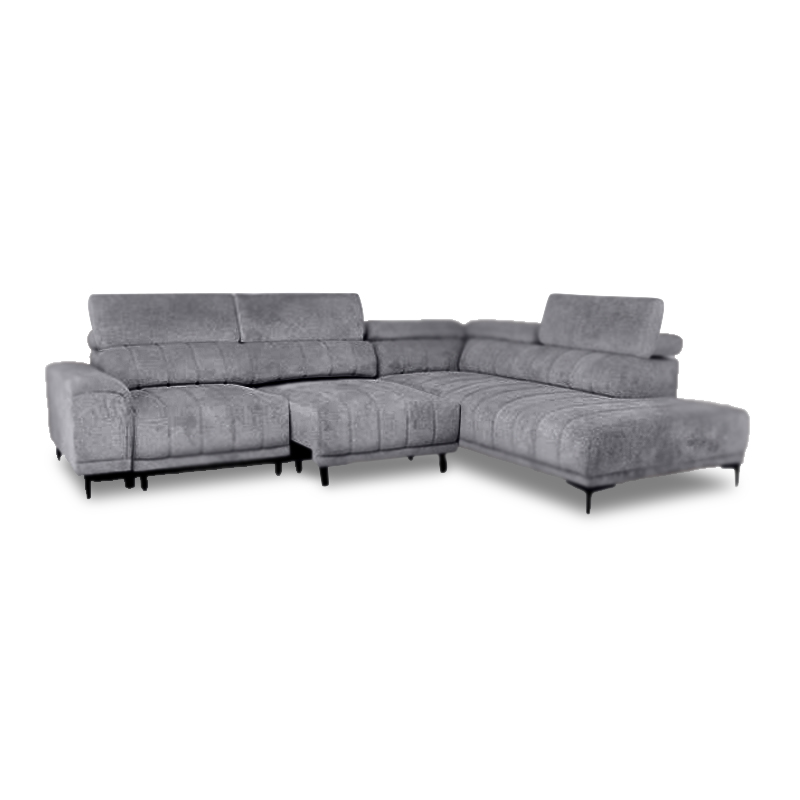 MASSIMO Right Facing Corner Sofa-Sliding Seats, Water Repellent Fabric Grey