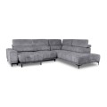 MASSIMO Right Facing Corner Sofa-Sliding Seats, Water Repellent Fabric Grey