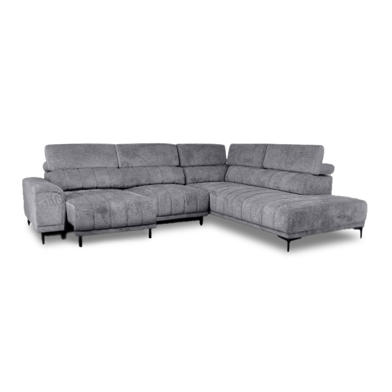 MASSIMO Right Facing Corner Sofa-Sliding Seats, Water Repellent Fabric Grey
