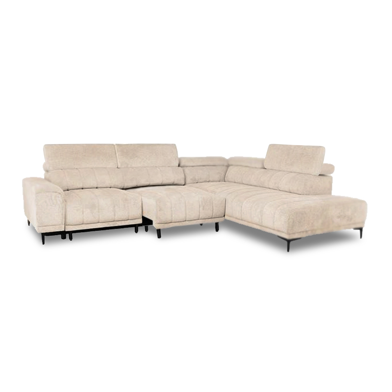 MASSIMO Right Facing Corner Sofa-Sliding Seats, Water Repellent Fabric Beige