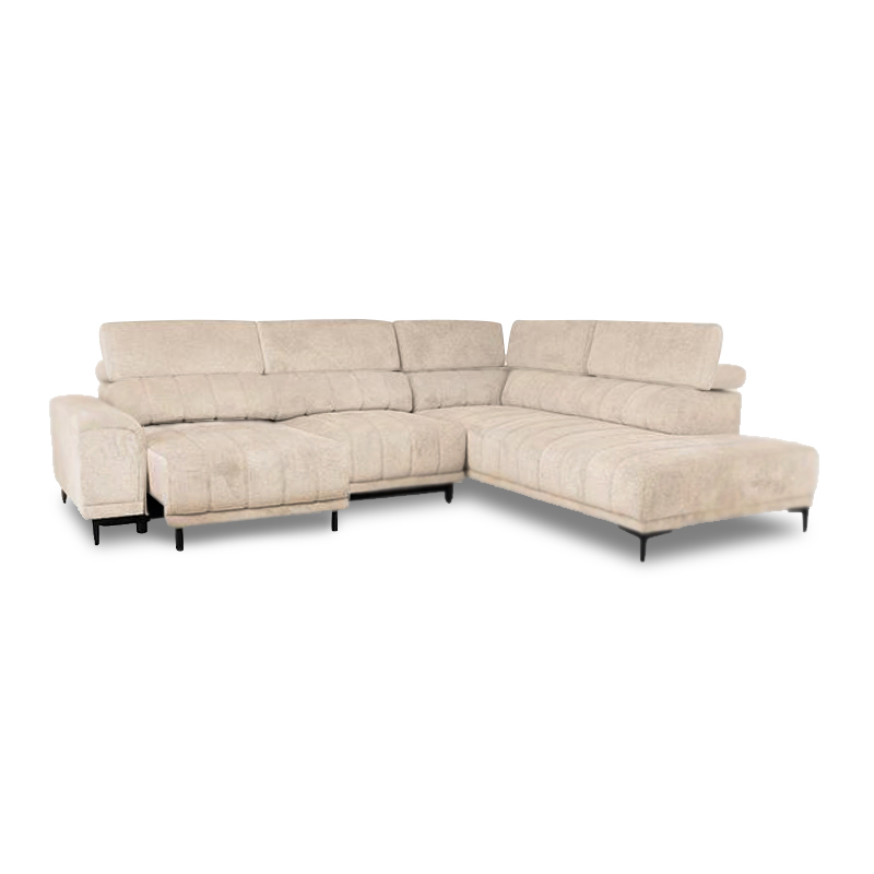 MASSIMO Right Facing Corner Sofa-Sliding Seats, Water Repellent Fabric Beige