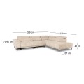 MASSIMO Right Facing Corner Sofa-Sliding Seats, Water Repellent Fabric Beige